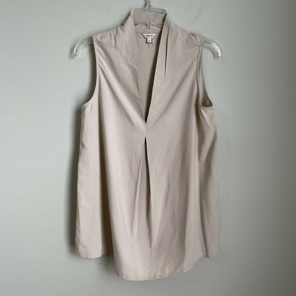 Tyler Boe Gray Carson Silk Broadcloth Sleeveless Blouse